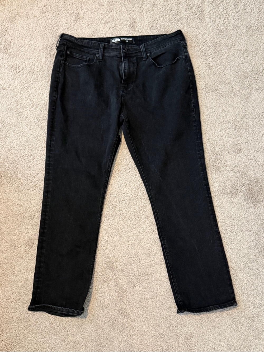 Men's Black Slim Straight Jeans 36/30